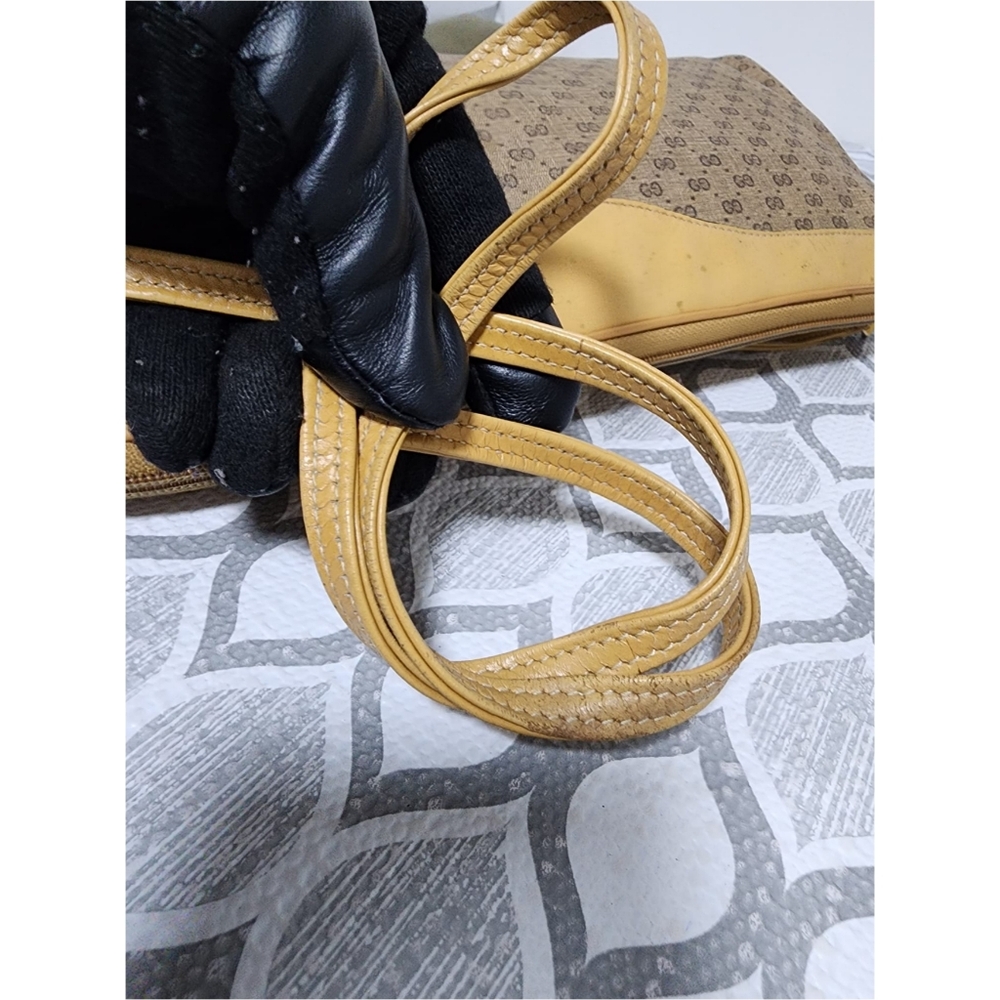 Gucci Vintage Interlocking G Shoulder Bag Brown/Beige - Picture 10 of 13